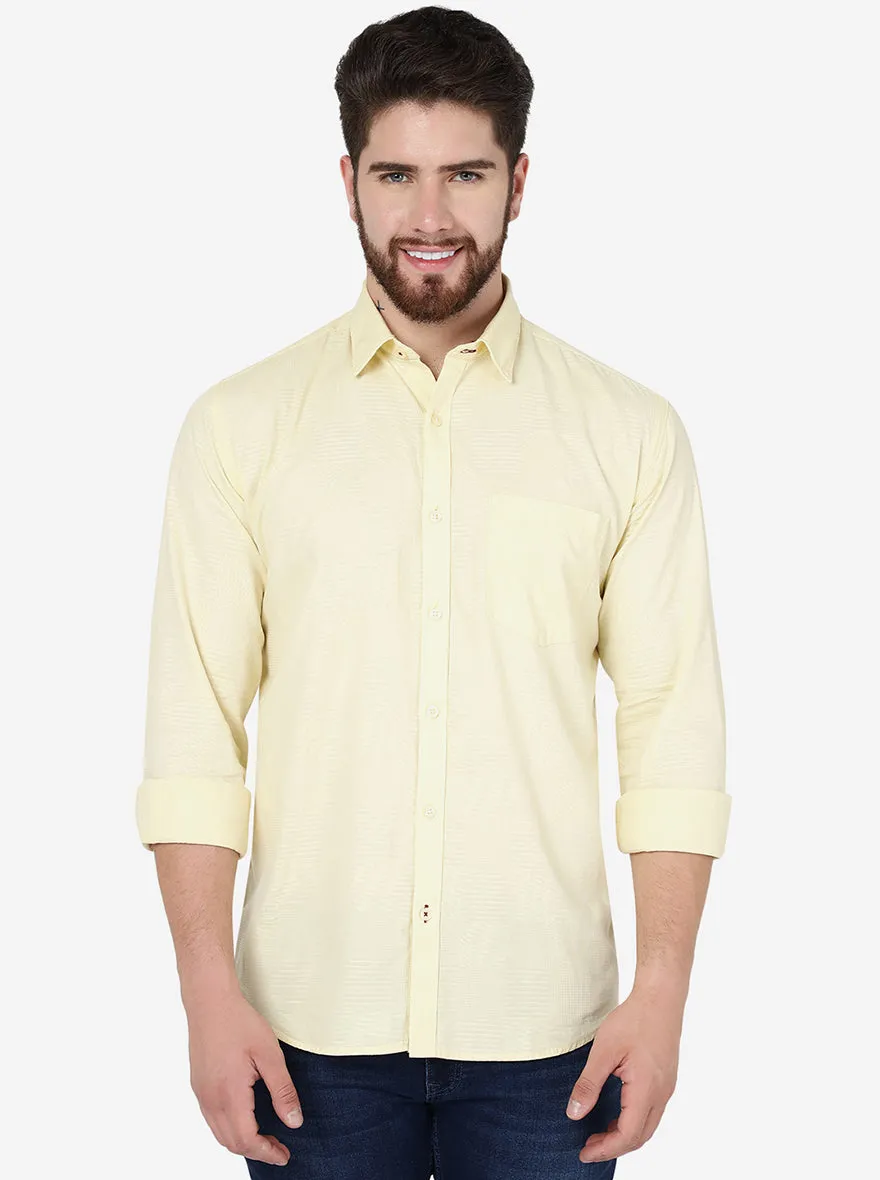 Mellow Yellow Solid Smart Fit Semi Casual Shirt | Greenfibre