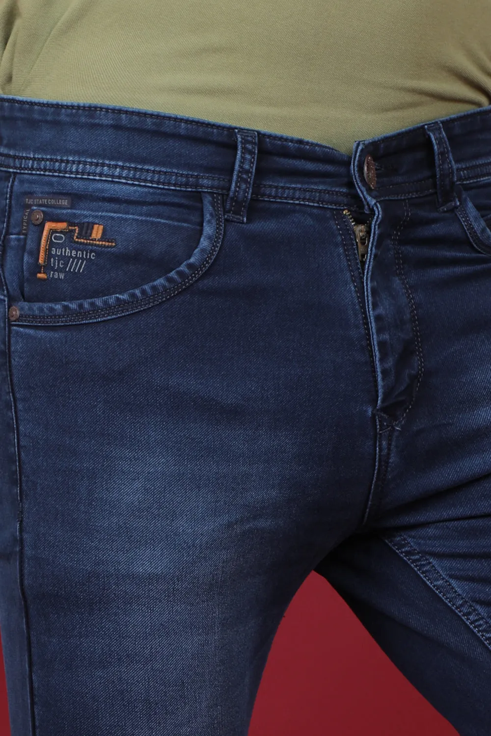 Men's Blue Denim Slim Fit Crux-5043-1 Jeans