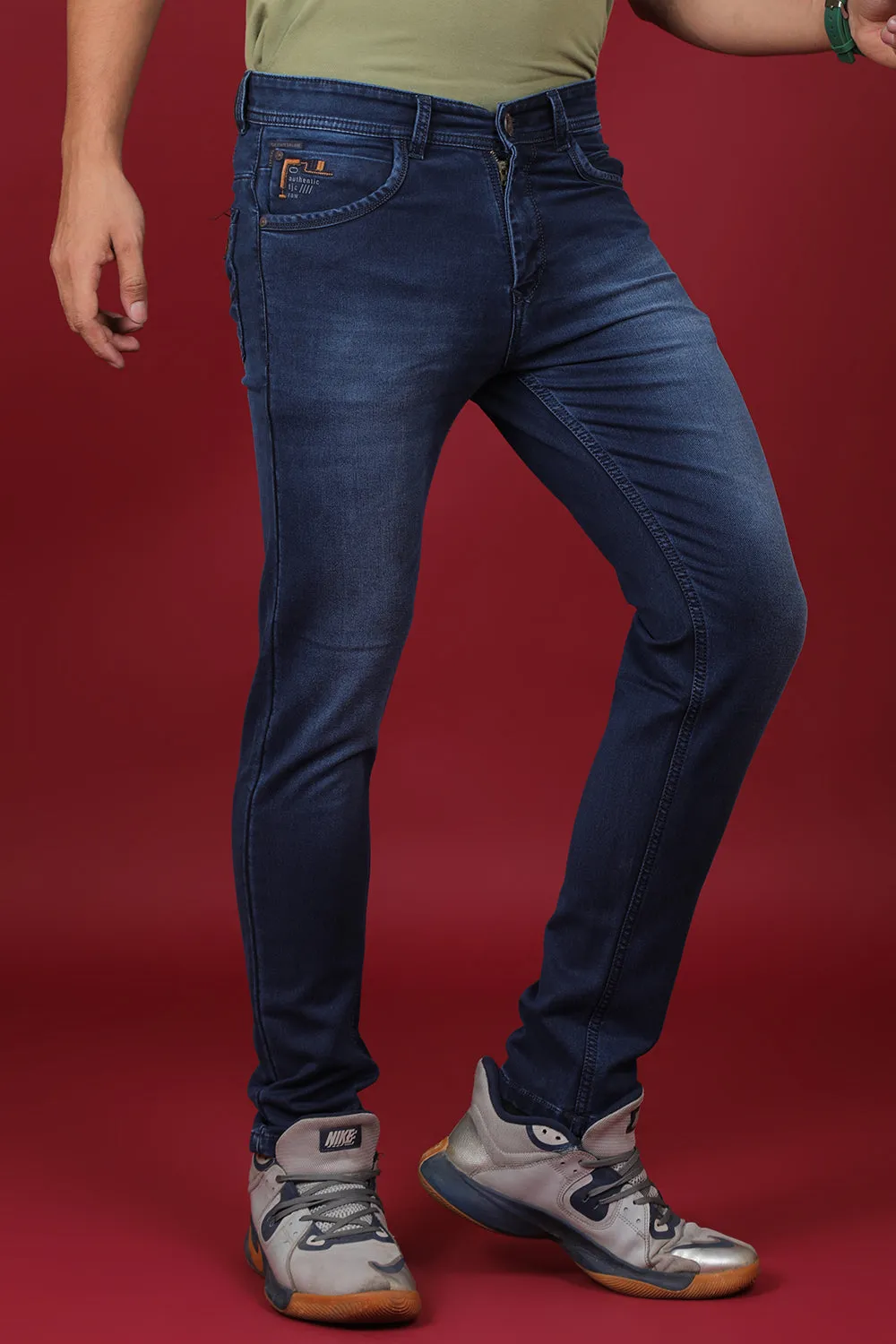 Men's Blue Denim Slim Fit Crux-5043-1 Jeans
