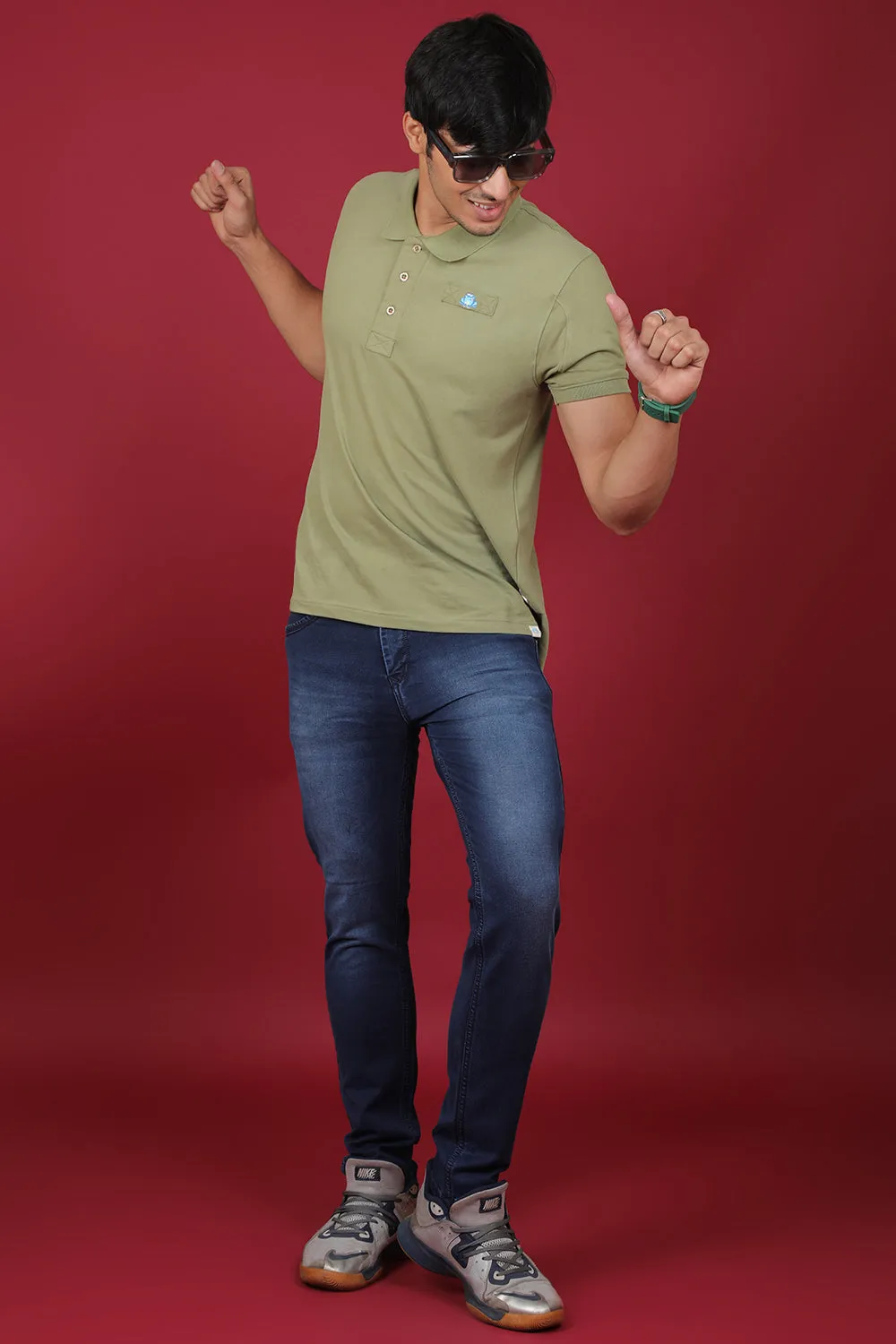 Men's Blue Denim Slim Fit Crux-5043-1 Jeans