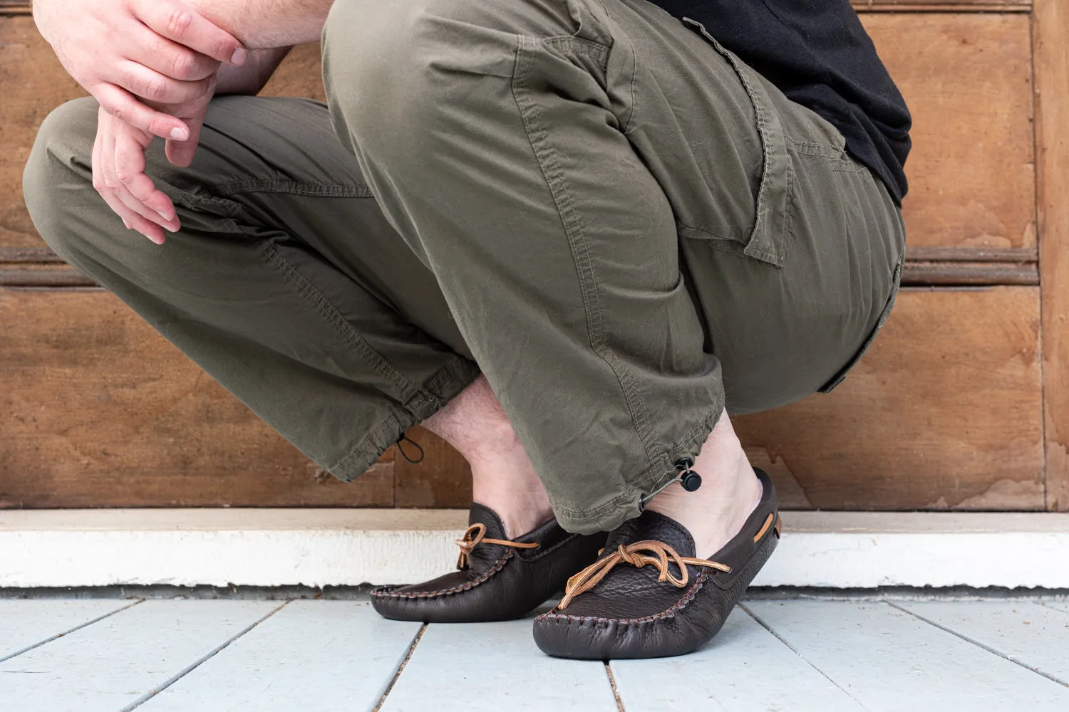 Men's Buffalo Hide Fleece Lined Moccasins