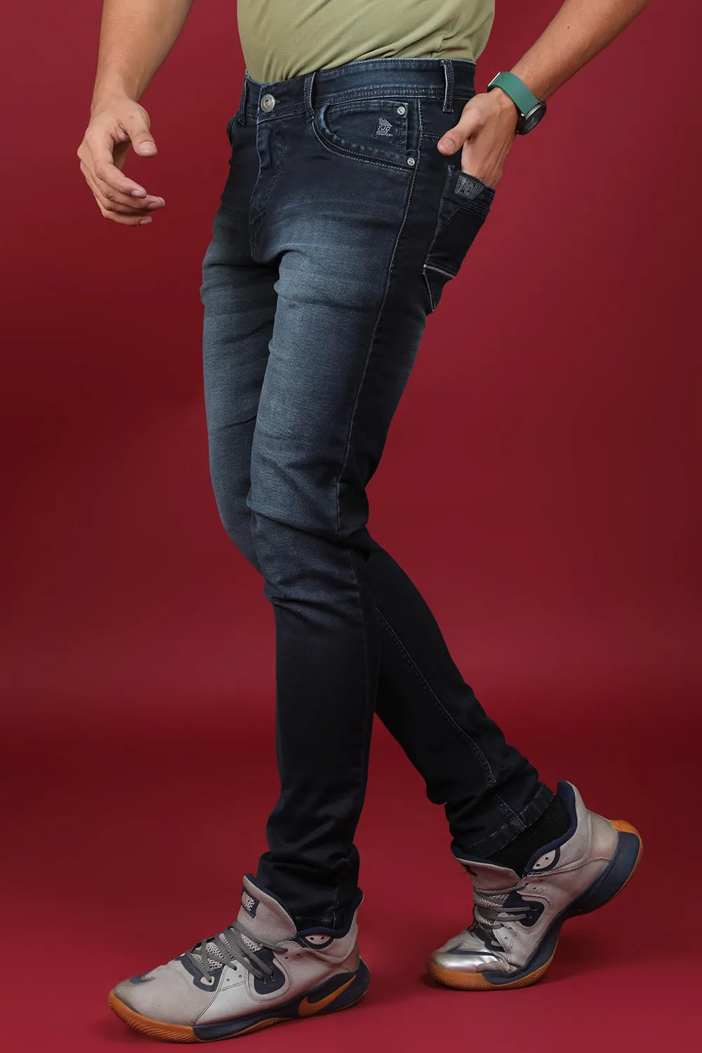 Men's Dark Blue Denim Slim Fit Crux-5027-1 Jean