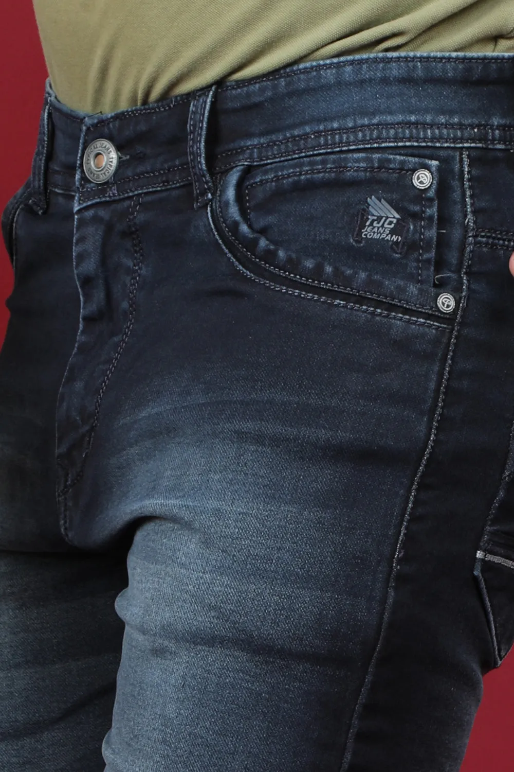Men's Dark Blue Denim Slim Fit Crux-5027-1 Jean