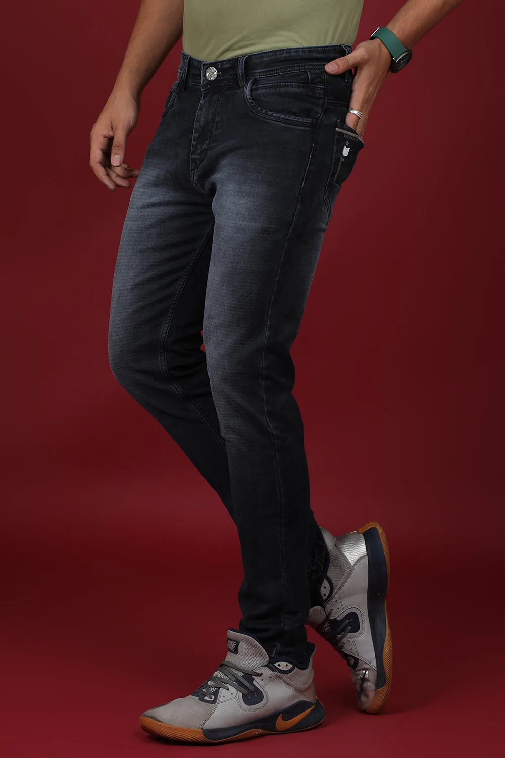Men's Dark Blue Denim Slim Fit Crux-5034 Jean