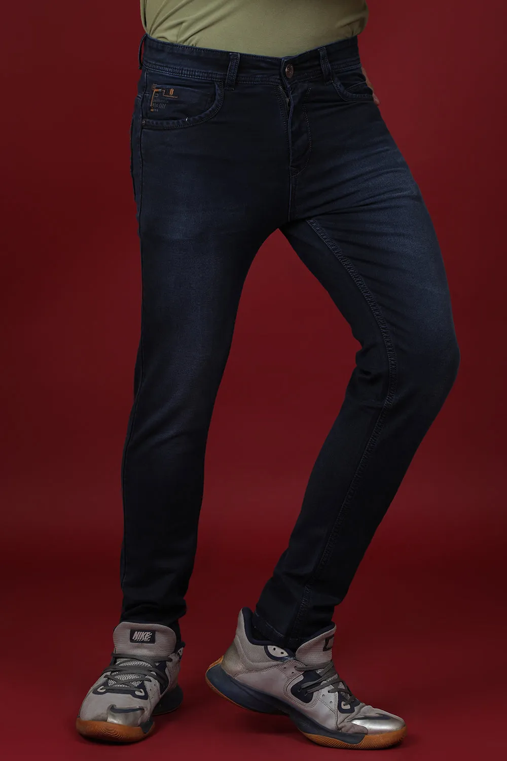 Men's Dark Blue Denim Slim Fit Crux-5043 Jeans