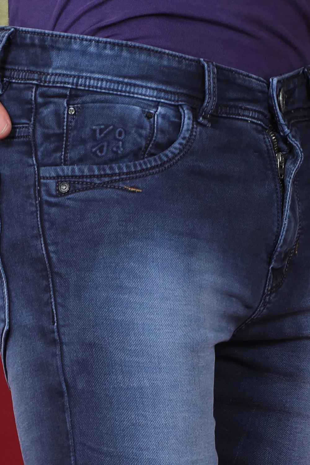 Men's Dark Blue Denim Slim Fit Hexa-9004 Jean