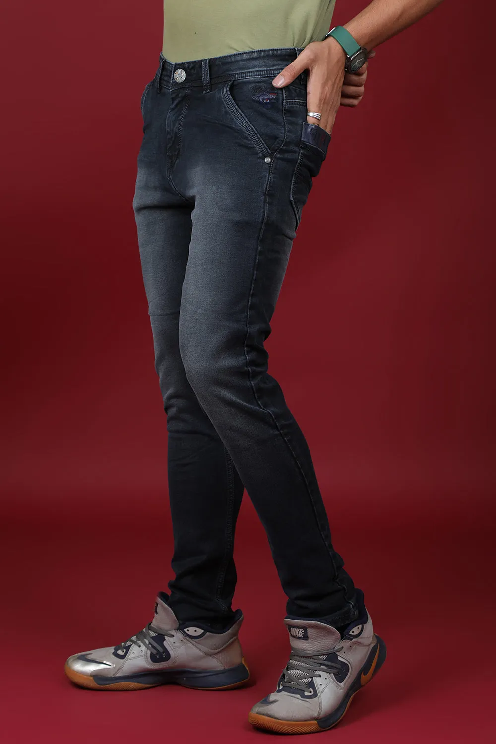 Men's Dark Blue Denim Slim Fit MARS 8007-1 Jean