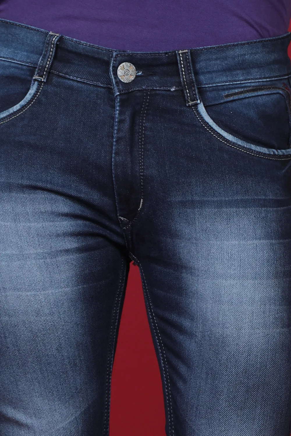 Men's Dark Blue Denim Slim Fit MD-7248 Jean