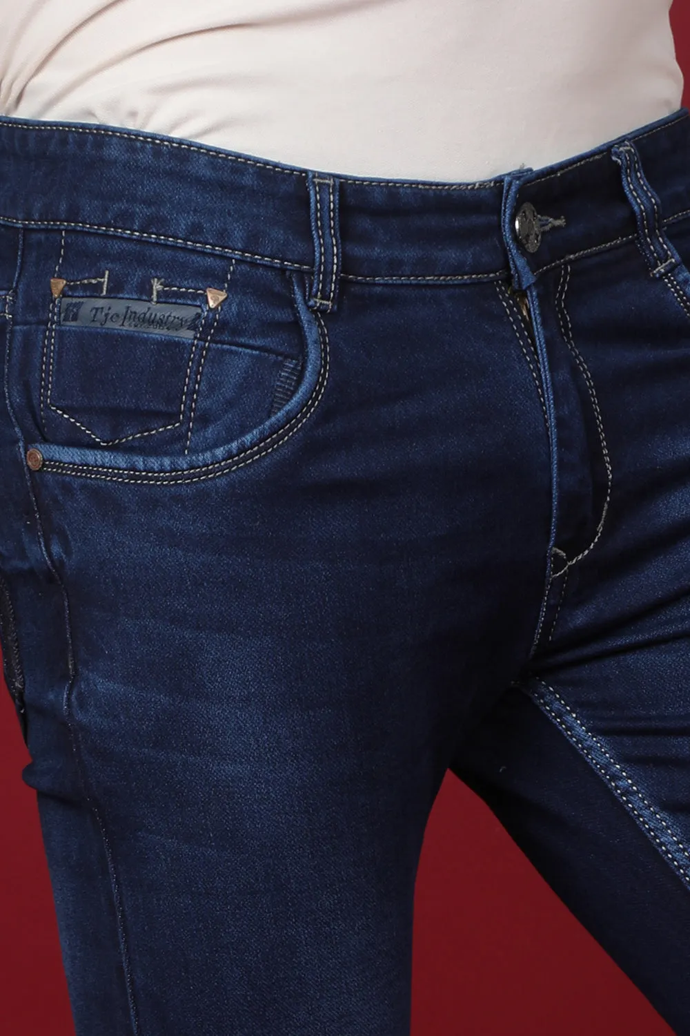 Men's Dark Blue Denim Slim Fit MD-7278-1 Jean