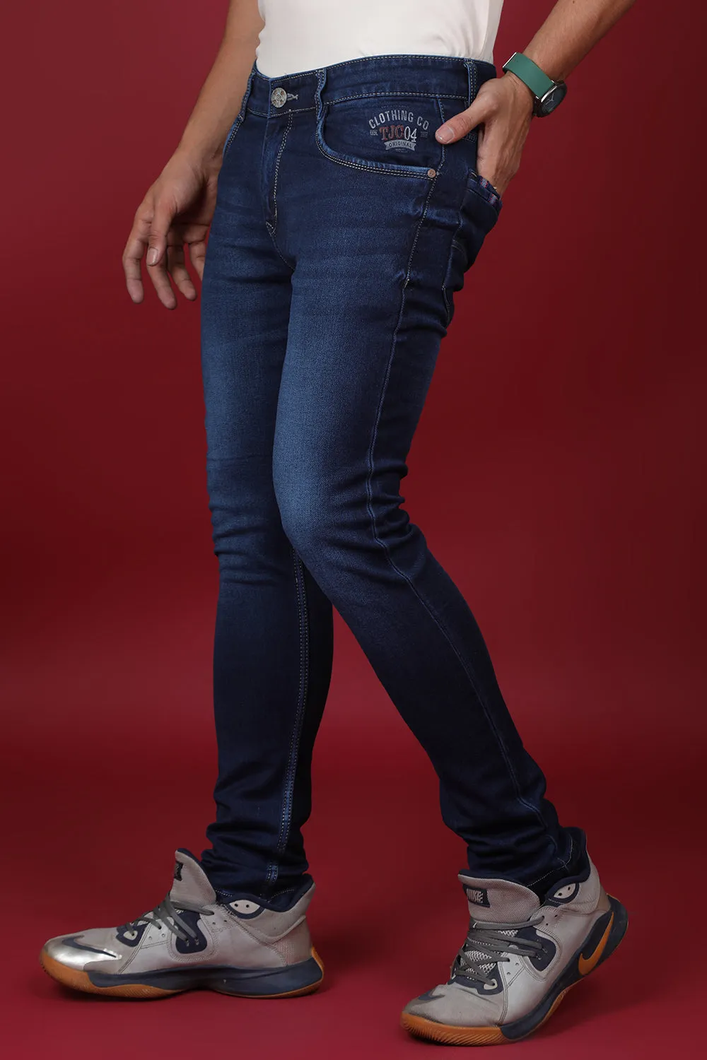 Men's Dark Blue Denim Slim Fit MD-7278-1 Jean