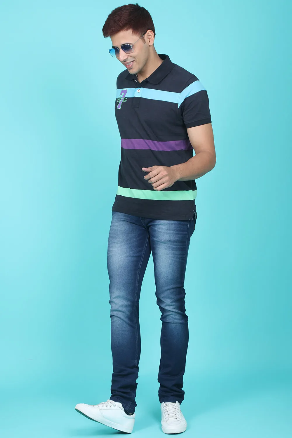Men's Dark Blue Denim Slim Fit QLC-5326-1 Jean