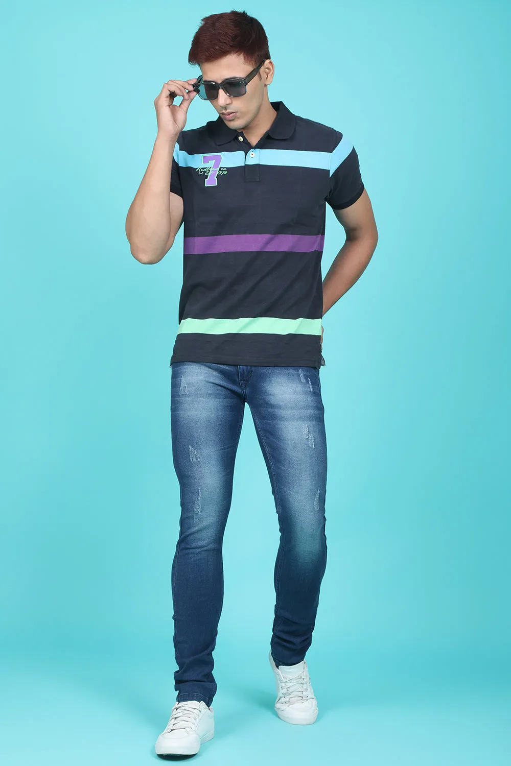 Men's Dark Blue Denim Slim Fit QLC-5339-2 Jean