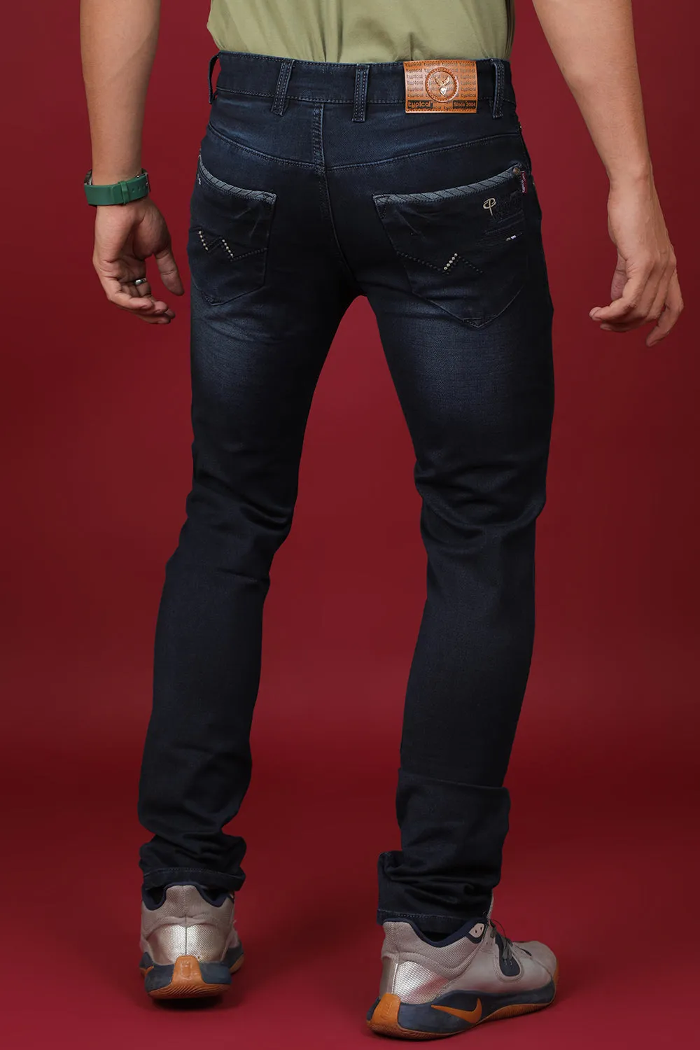 Men's Dark Blue Denim Slim Fit SQLC-5388-1 Jean