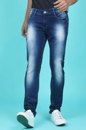 Men's Dark Blue Denim Slim Fit SQLC-5425-1 Jean