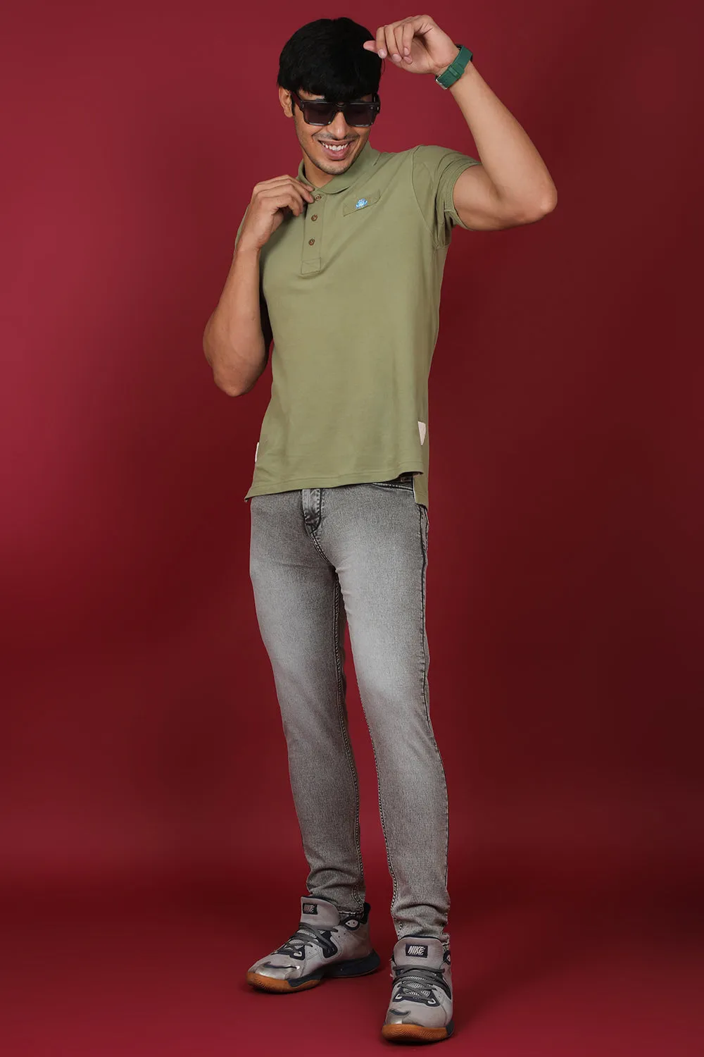 Men's Dark Grey Denim Slim Fit Crux-5036 Jeans