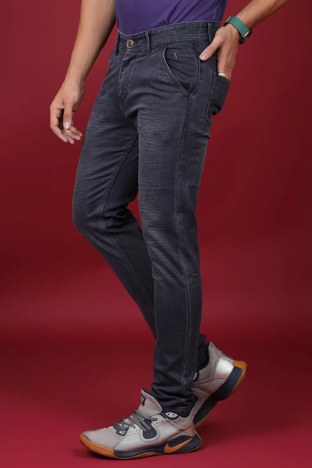 Men's Dark Grey Denim Slim Fit MARS 8012 Jean