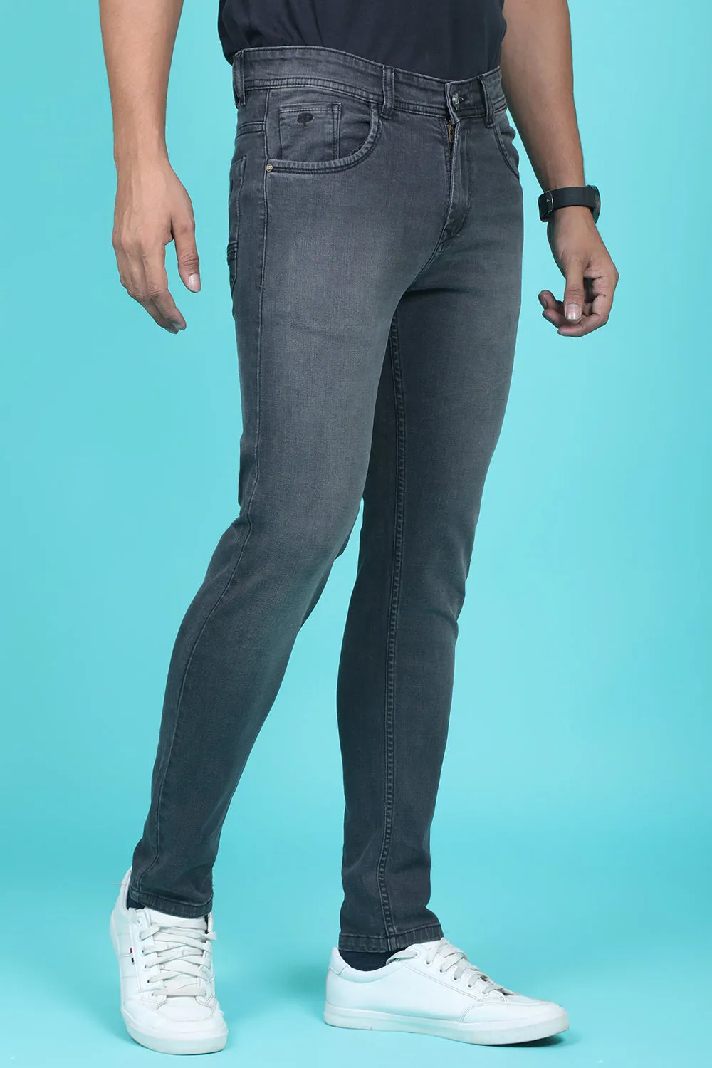 Men's Grey Denim Slim Fit RANGER-6024-1 Jeans