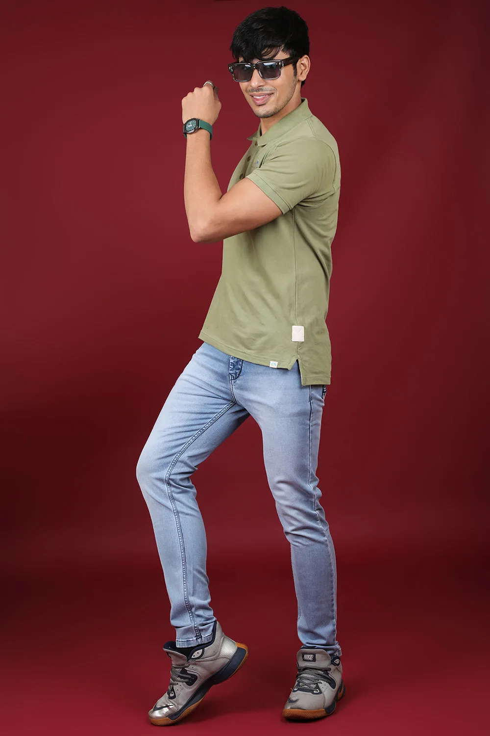 Men's Light Blue Denim Slim Fit Crux-5027 Jean