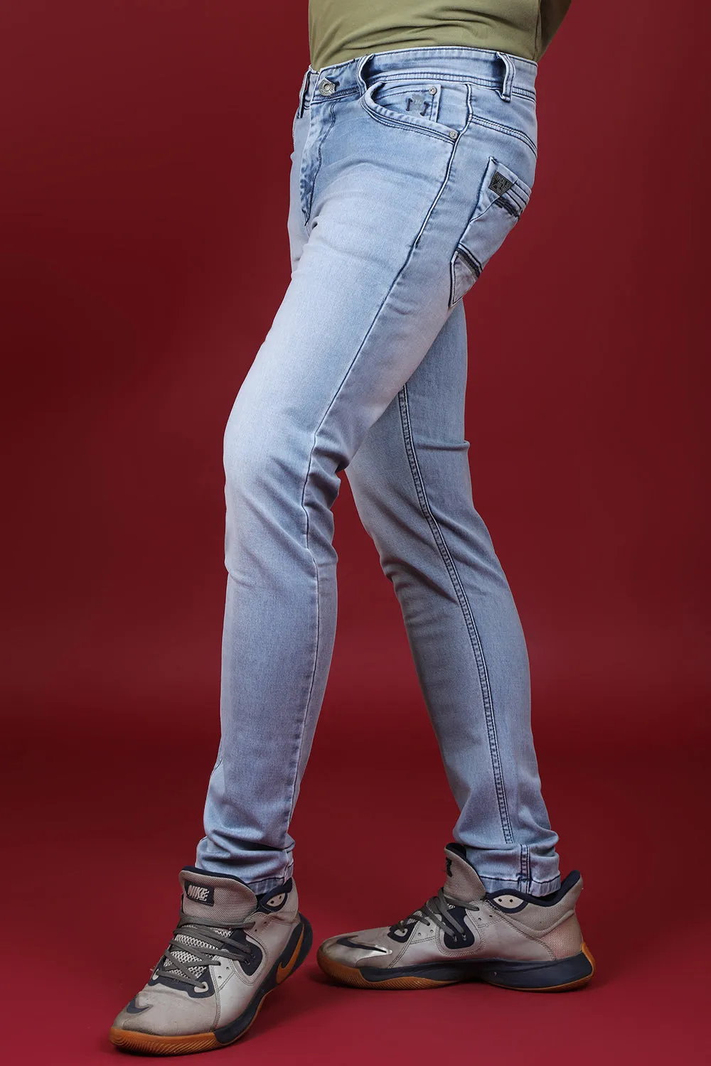 Men's Light Blue Denim Slim Fit Crux-5027 Jean
