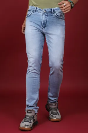 Men's Light Blue Denim Slim Fit Crux-5027 Jean