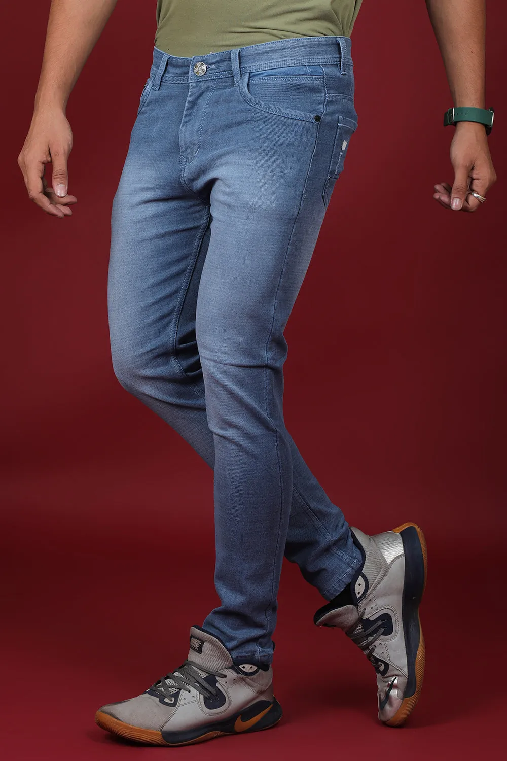 Men's Light Blue Denim Slim Fit Crux-5034-2 Jean