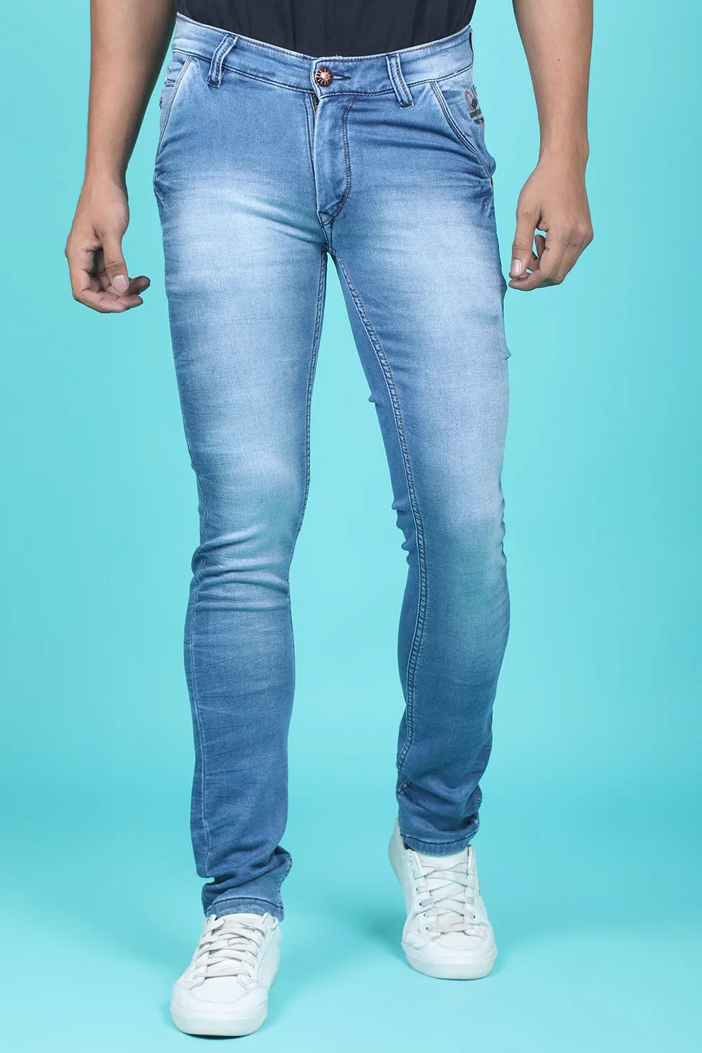 Men's Light Blue Denim Slim Fit QLC-5255 Jean