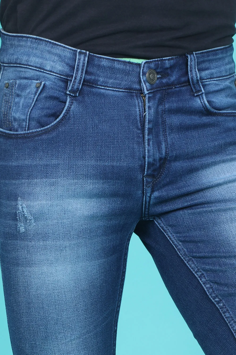 Men's Light Blue Denim Slim Fit QLC-5339-1 Jean