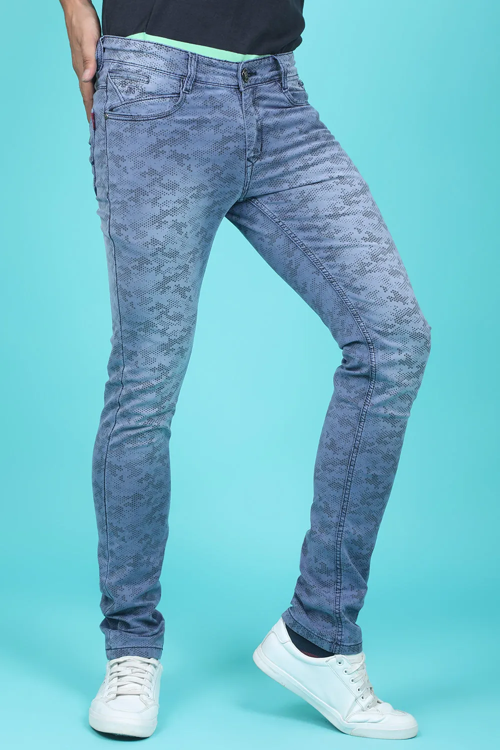 Men's Light Blue Denim Slim Fit SQLC-5417-1 Jean