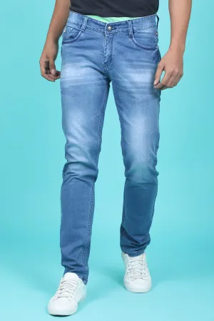 Men's Light Blue Denim Slim Fit SQLC-5423-2 Jean