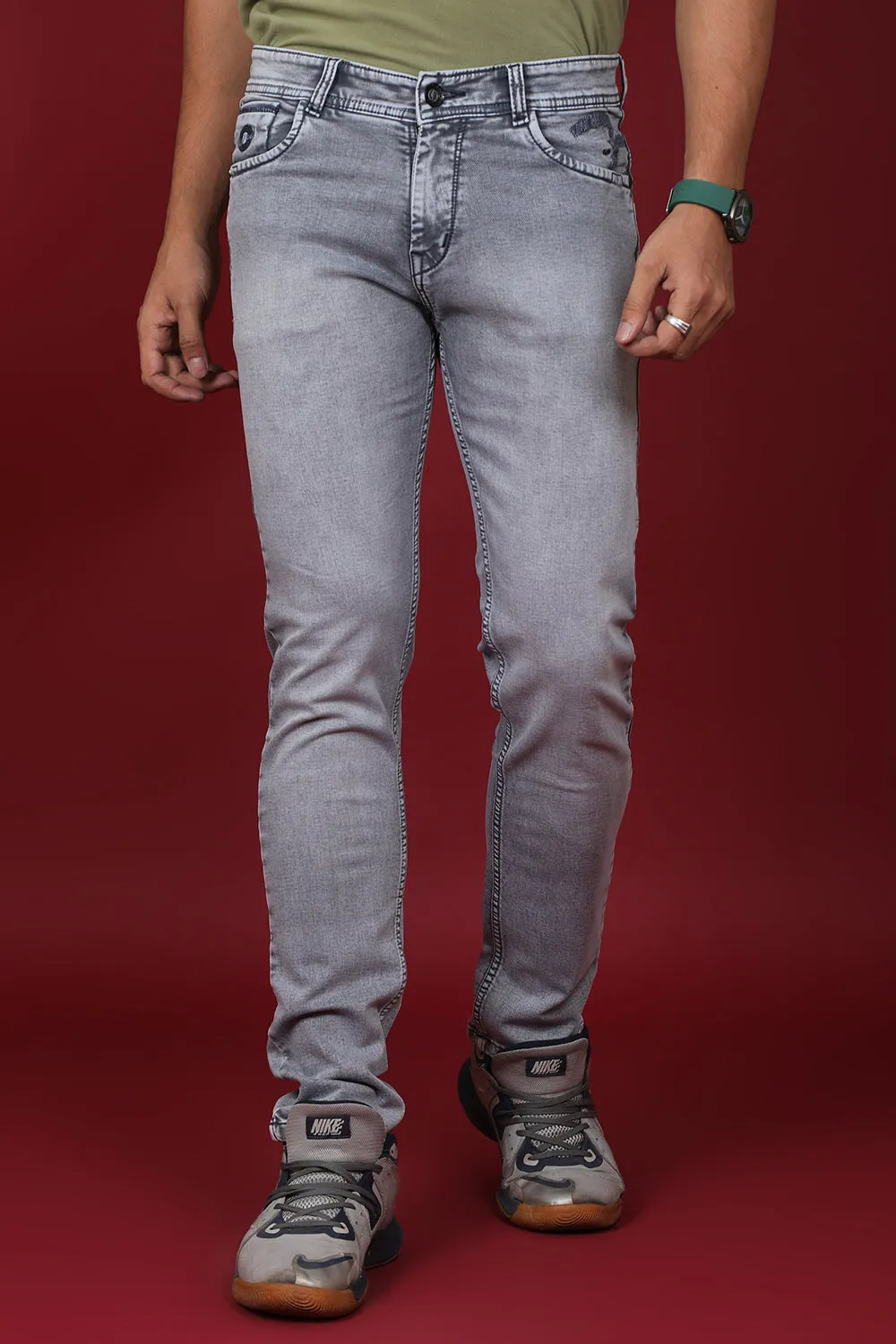 Men's Light Denim Blue Slim Fit Hexa-9000-2 Jean