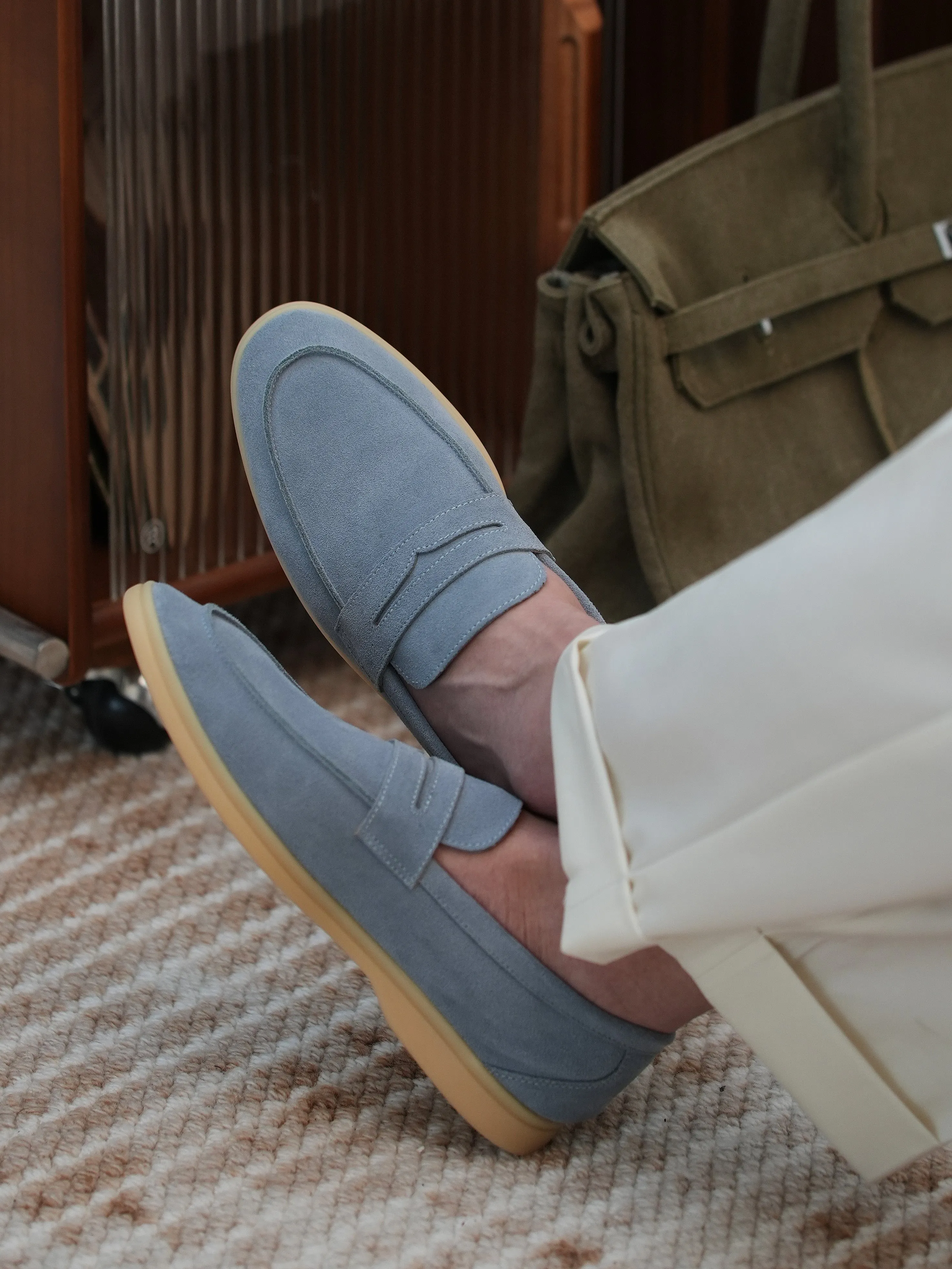 Men's Suede Penny Loafers