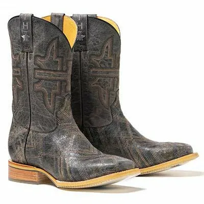 Men's Tin Haul Latidudes Boots Team Rodeo Sole Handcrafted Black