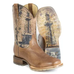 Men's Tin Haul Roughneck Boots with Oil Derrick Sole Handcrafted Brown