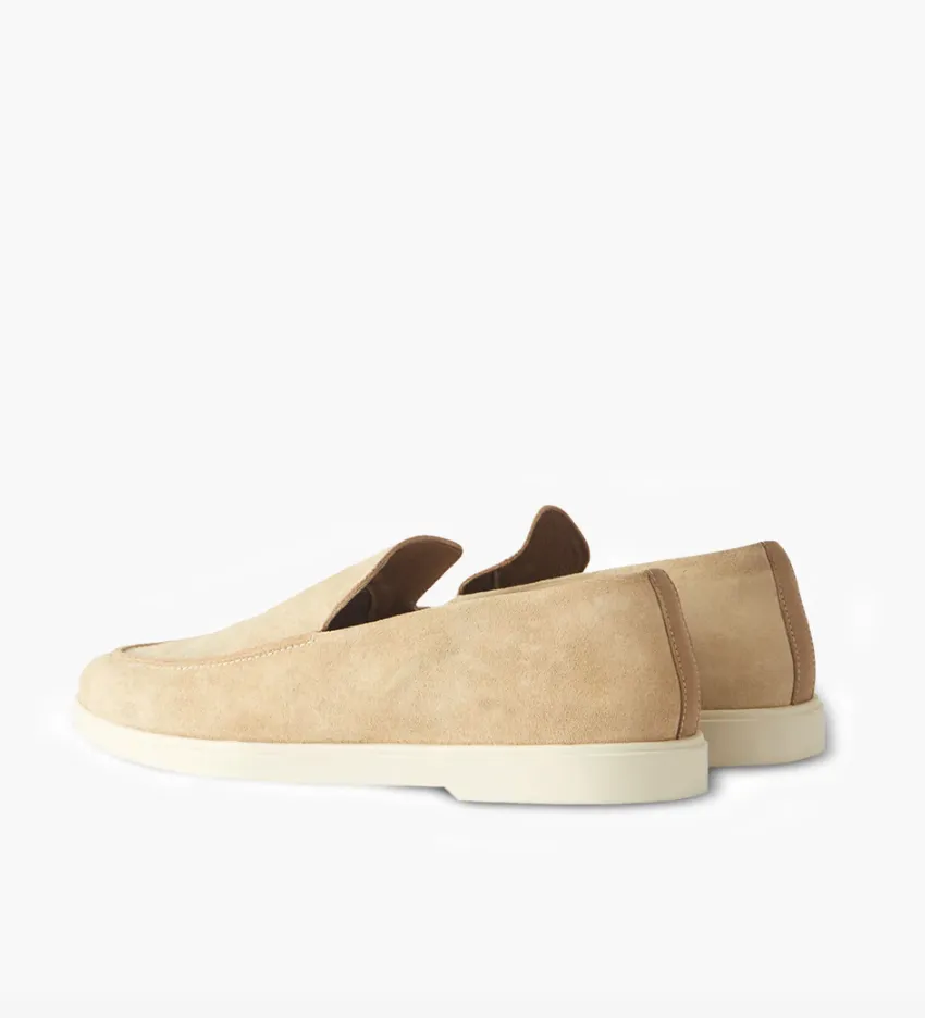 Miguel Suede Loafer Stone Beige