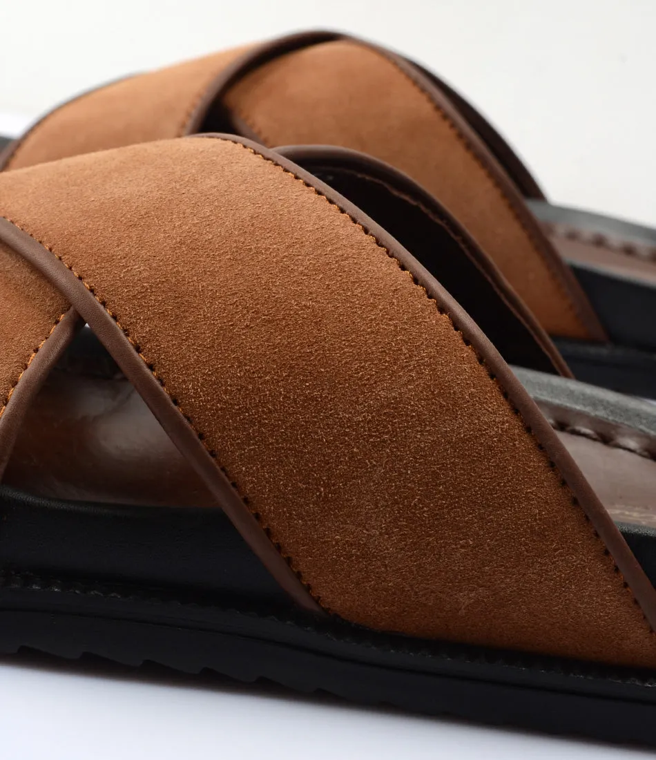 Milano Leather Slippers - Beige Suede