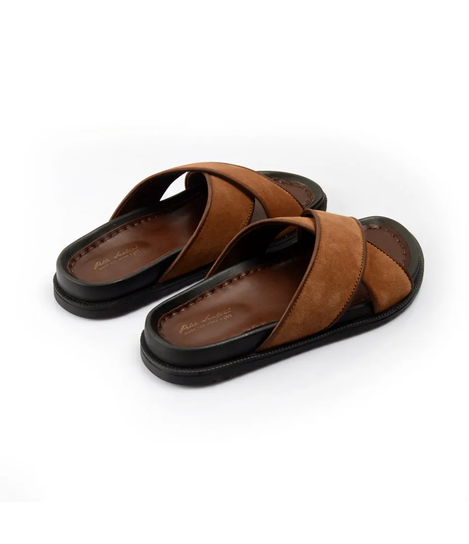Milano Leather Slippers - Beige Suede