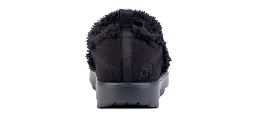 OOFOS Women's OOcoozie Low - Black Sherpa