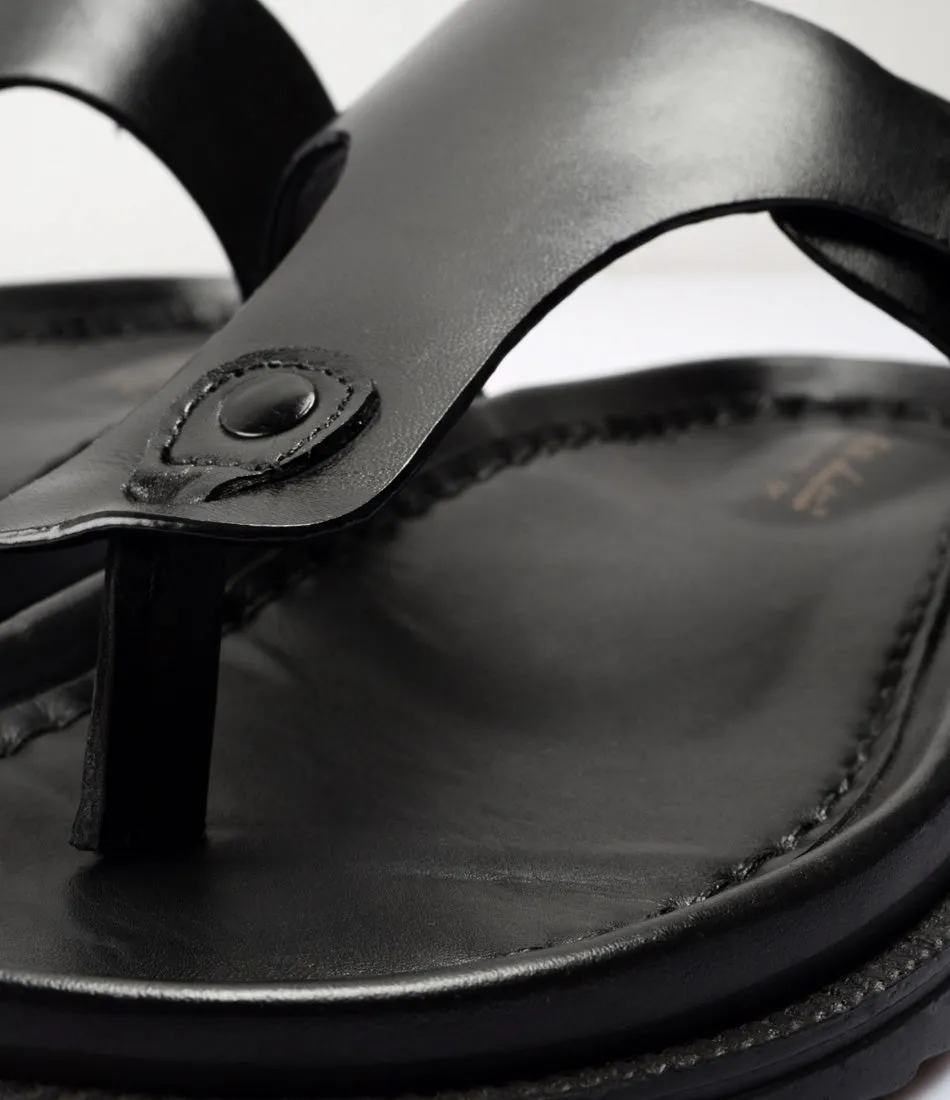 Palermo Leather Slippers - Black