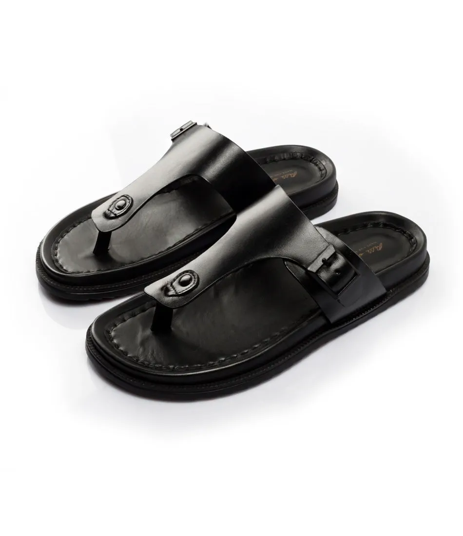Palermo Leather Slippers - Black