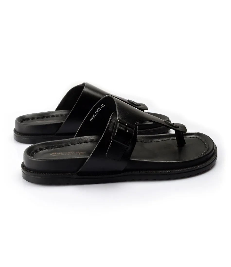 Palermo Leather Slippers - Black