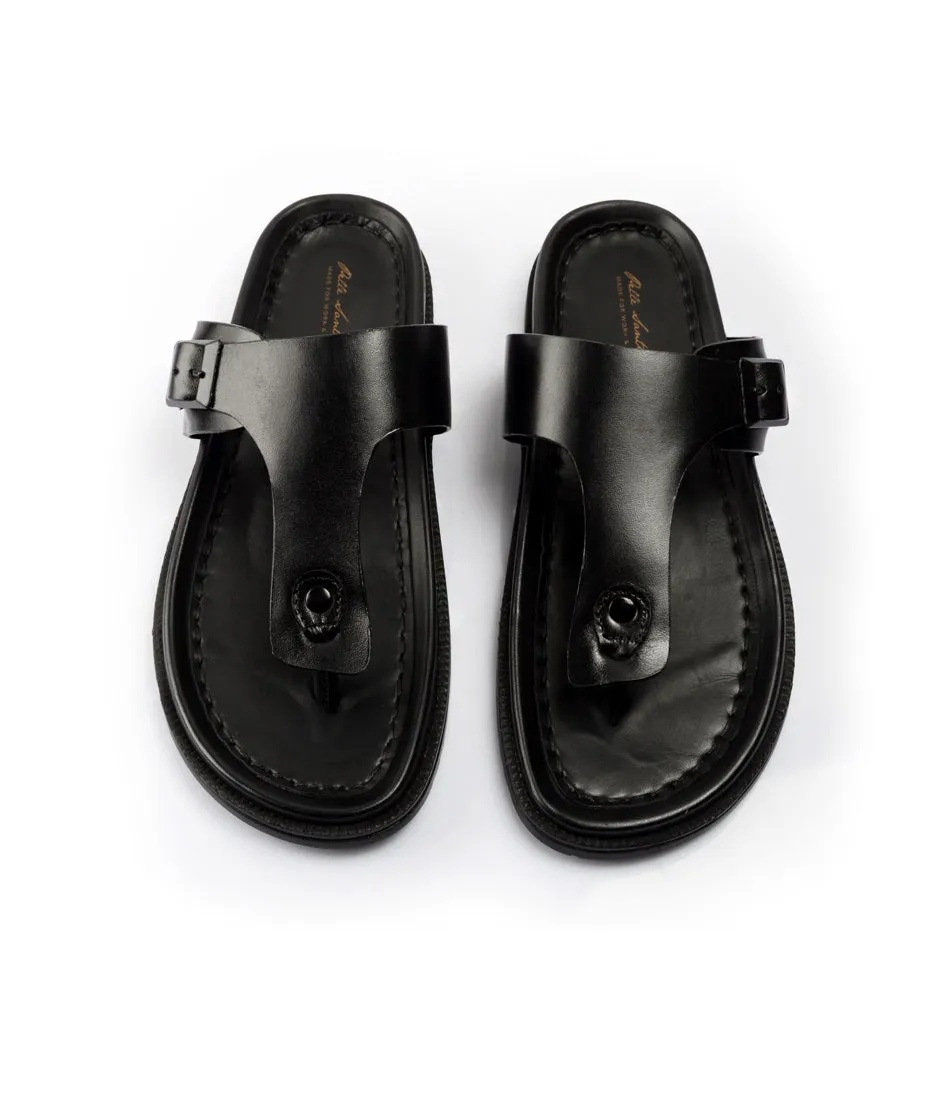 Palermo Leather Slippers - Black