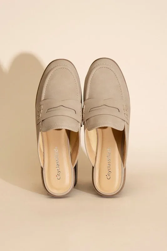 PERKS-S Flat Mules in Black or Taupe Suede