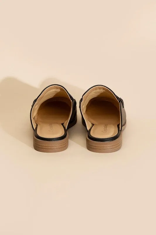PERKS-S Flat Mules in Black or Taupe Suede