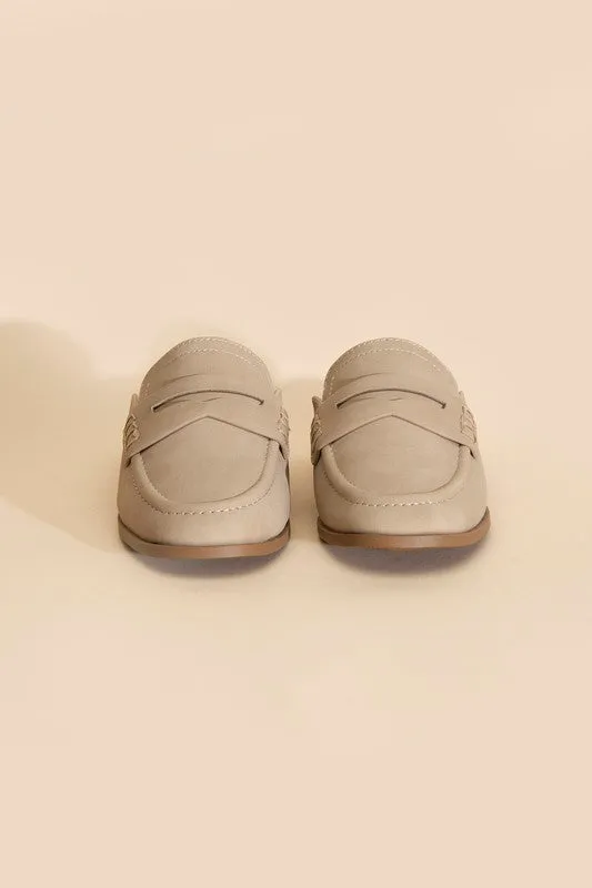 PERKS-S Flat Mules in Black or Taupe Suede