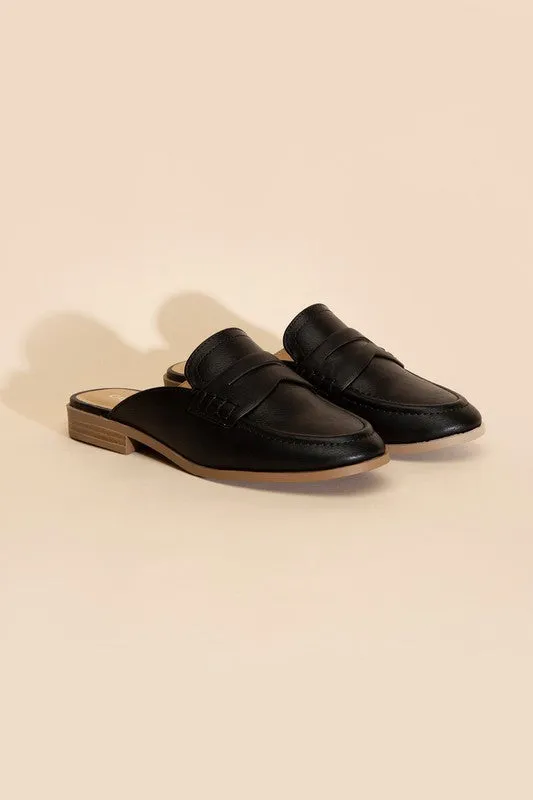 PERKS-S Flat Mules in Black or Taupe Suede