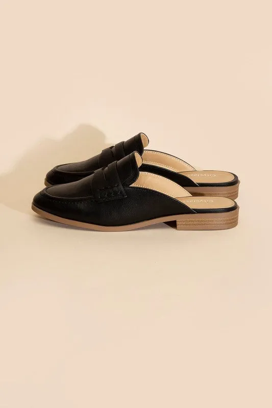 PERKS-S Flat Mules in Black or Taupe Suede