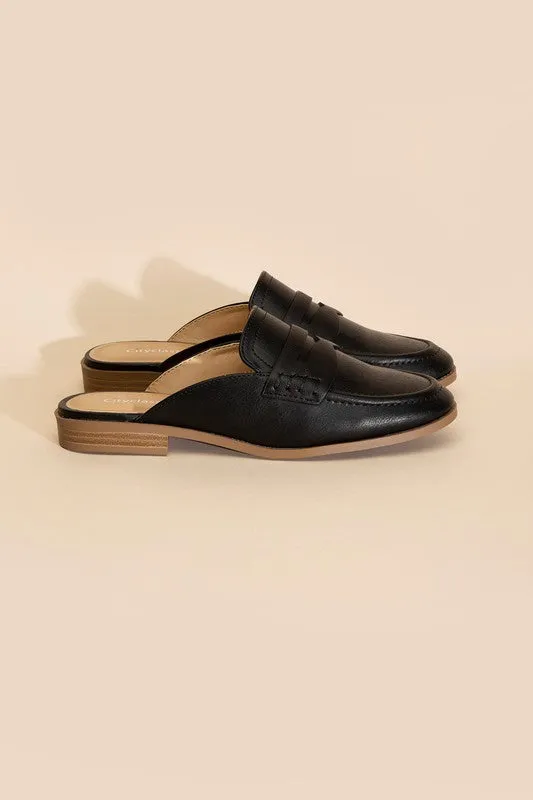 PERKS-S Flat Mules in Black or Taupe Suede