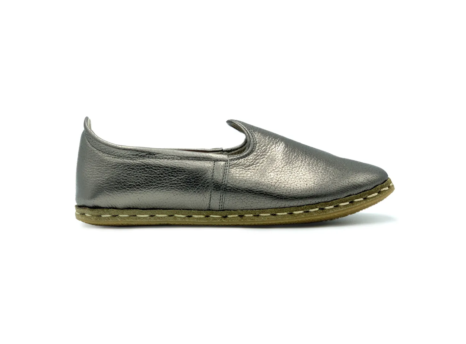 Pewter Leather Loafers