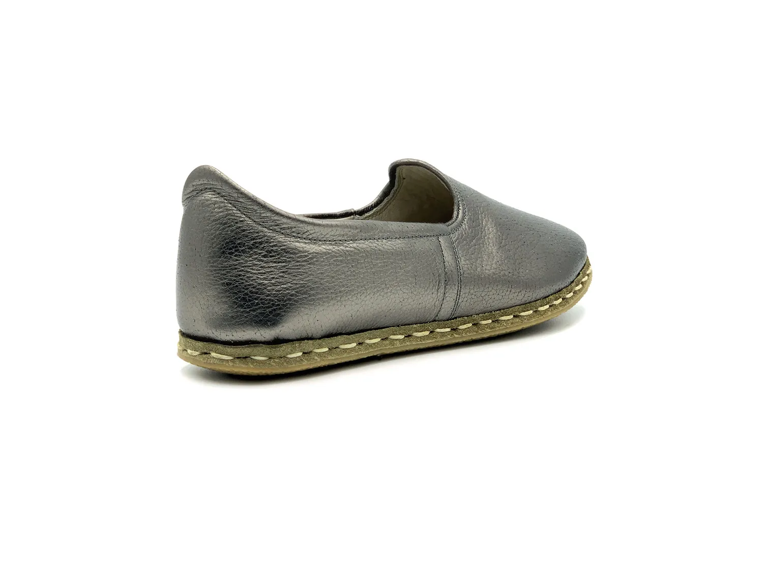 Pewter Leather Loafers