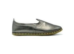 Pewter Leather Loafers